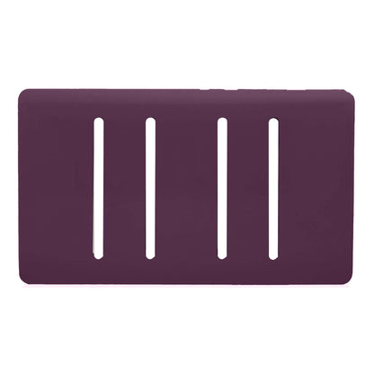 Trendi Switch 4 Gang Spare Twin Faceplate for Modern Designer Light Switch in Plum Purple