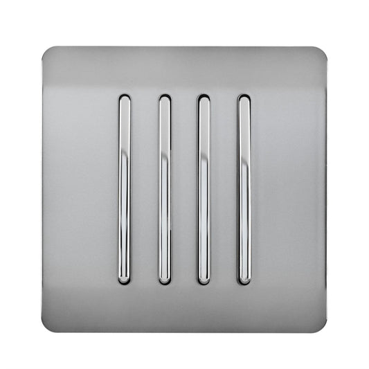 Trendi Switch 4 Gang 1 or 2 way Rocker Light Switchin Brushed Steel