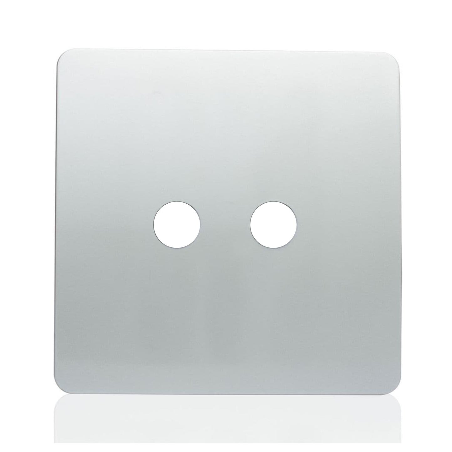 Trendi Switch 2 Gang Spare Faceplate For Co-Axial Modern Designer Television Socket in Platinum Silver