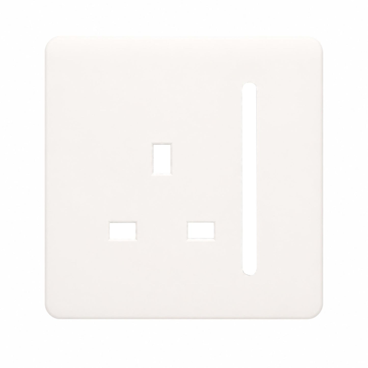 Trendi Switch 1 Gang 13 Amp Switched Spare Faceplate For Modern Designer Plug Socket in Matt White