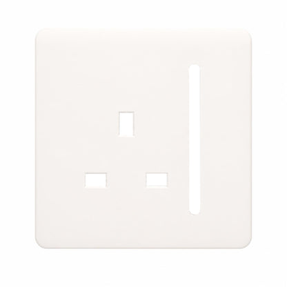 Trendi Switch 1 Gang 13 Amp Switched Spare Faceplate For Modern Designer Plug Socket in Matt White