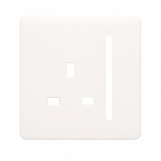 Trendi Switch 1 Gang 13 Amp Switched Spare Faceplate For Modern Designer Plug Socket in Matt White