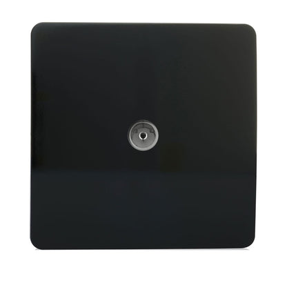 Trendi Switch 1 Gang Female Co-Axial Television Socket in Piano Black