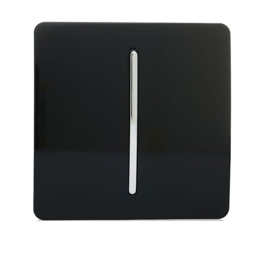 Trendi Switch 1 Gang 1 or 2 way Rocker Light Switchin Piano Black