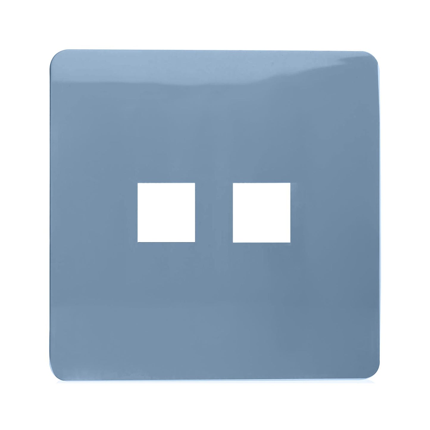 Trendi Switch 2 Gang Spare Faceplate For Modern Designer Telephone Slave Socket in Sky Blue