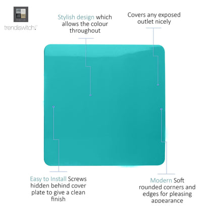 Trendi Switch Single Blanking Plate in Bright Teal