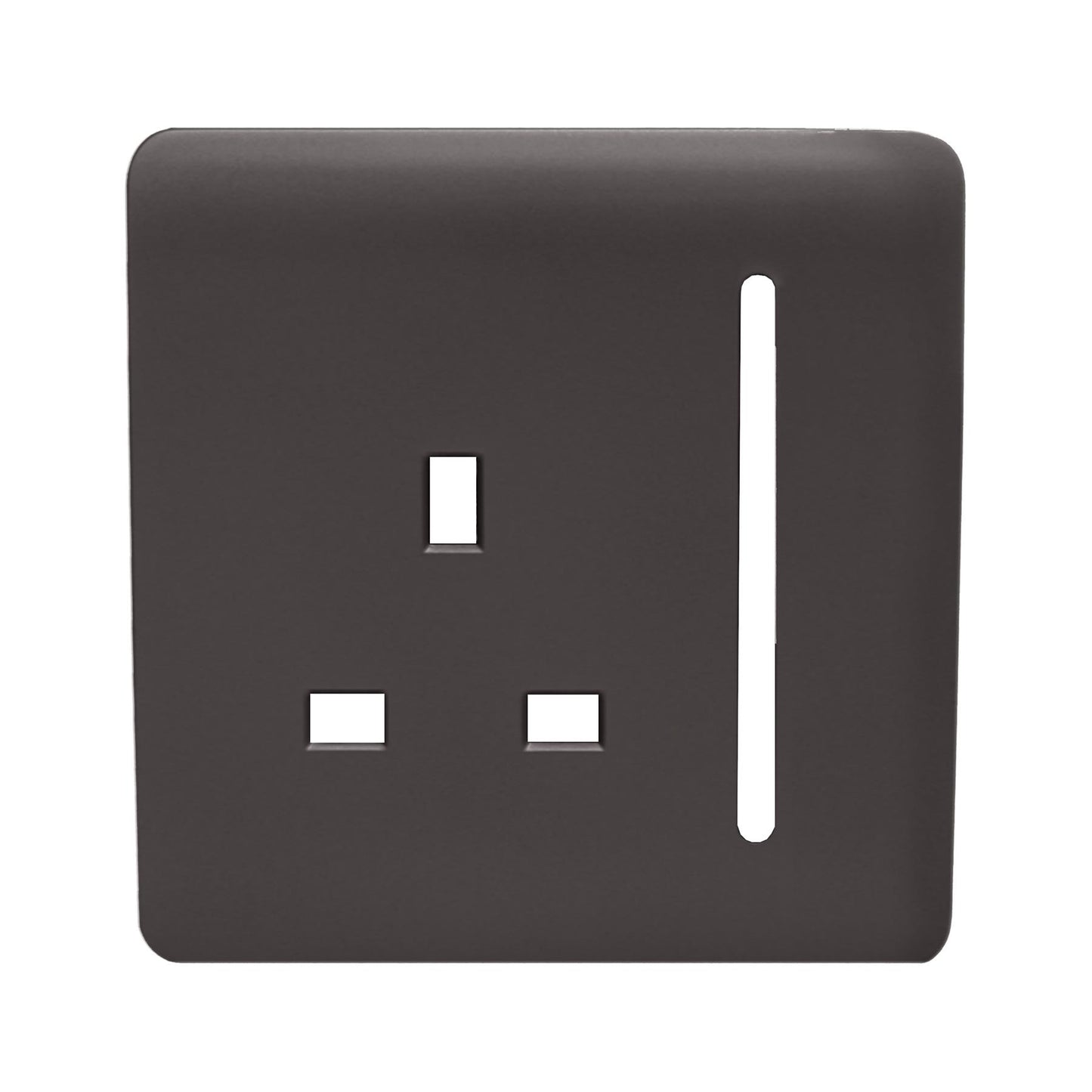 Trendi Switch 1 Gang 13 Amp Switched Spare Faceplate For Modern Designer Plug Socket in Dark Brown