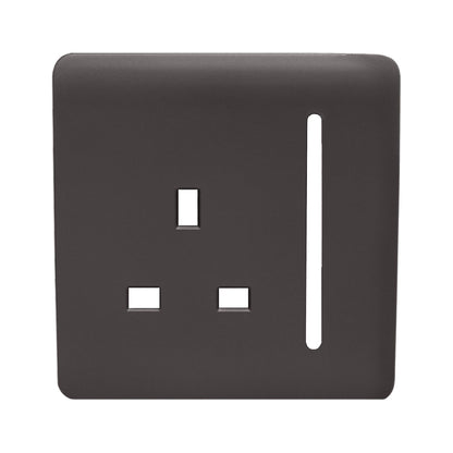 Trendi Switch 1 Gang 13 Amp Switched Spare Faceplate For Modern Designer Plug Socket in Dark Brown