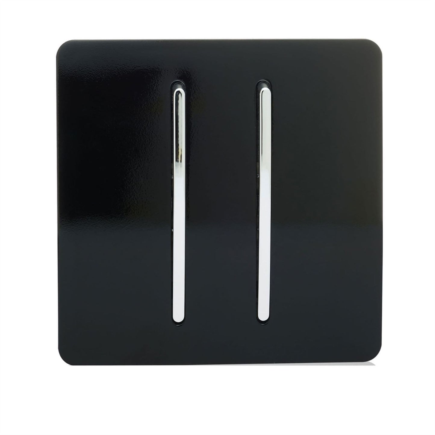 Trendi Switch 2 Gang Retractive Doorbell Switchin Piano Black