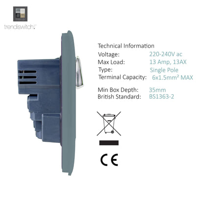 Trendi Switch 2 Gang 4 Port USB 2100mA Plug Socket in Cool Grey