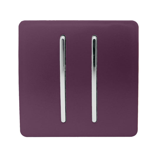 Trendi Switch 2 Gang Retractive Doorbell Switchin Plum Purple