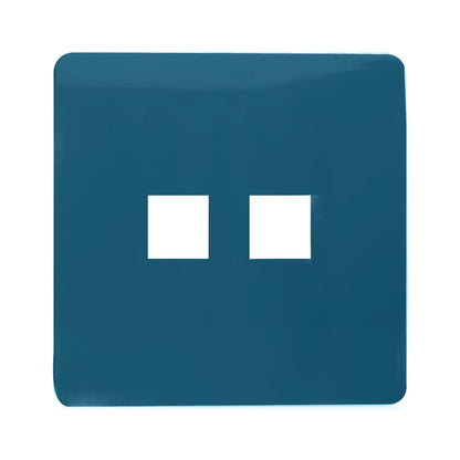 Trendi Switch 2 Gang Spare Faceplate For Modern Designer Telephone Slave Socket in Midnight Blue