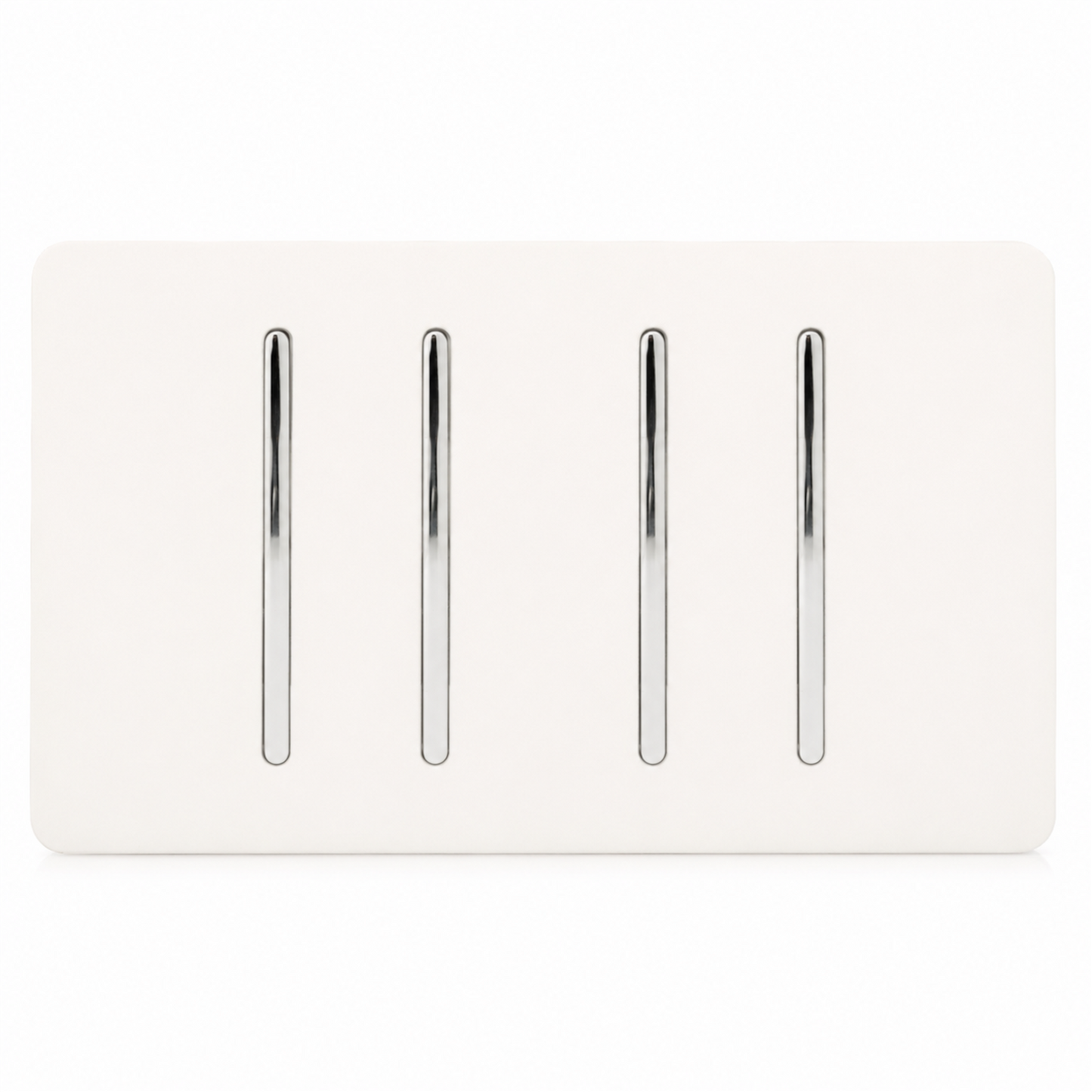 Trendi 4 Gang (2 Way & 1x Intermediate) 10 Amp Rocker Light Switch Matt White - ART-SS2229MWH