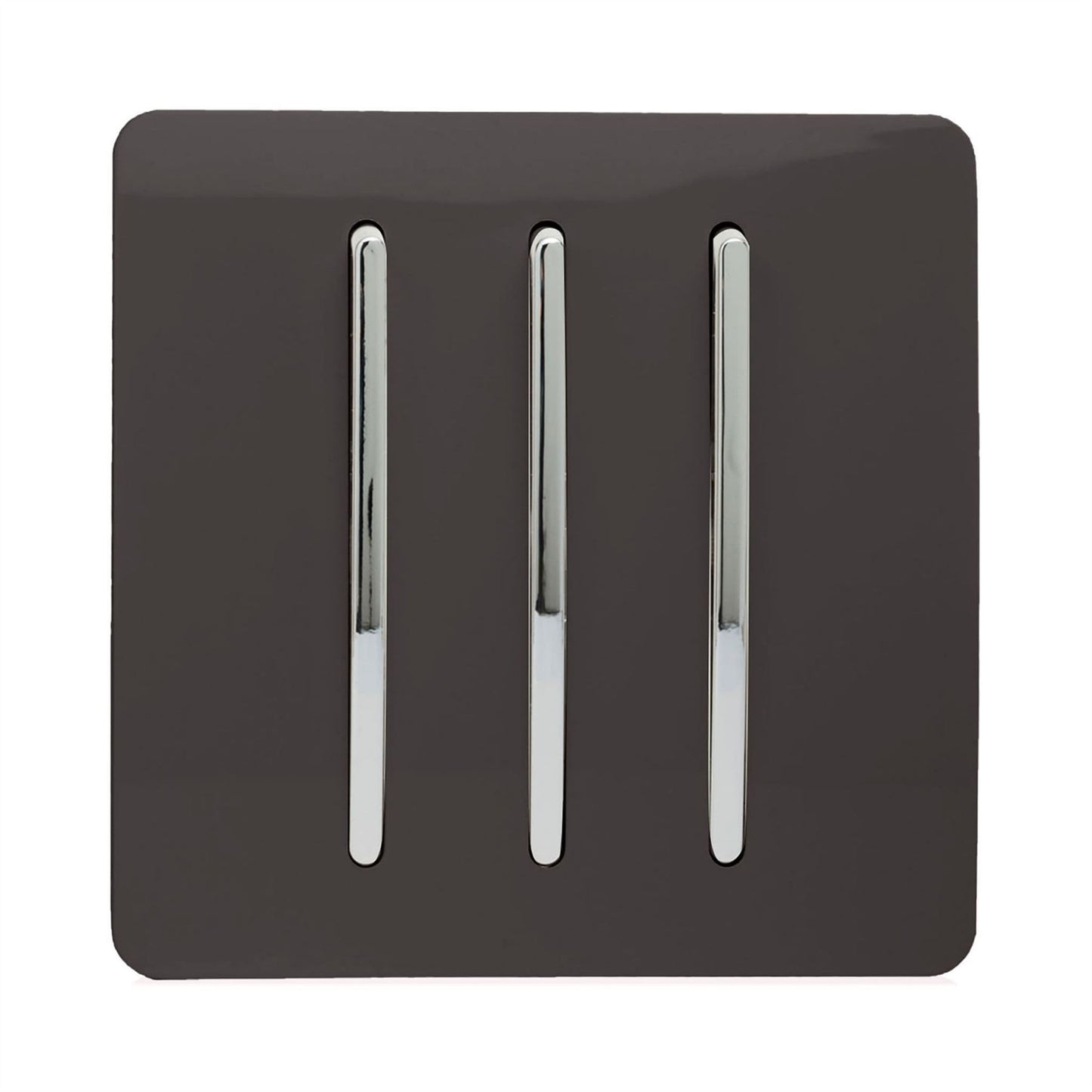 Trendi Switch 3 Gang 1 or 2 way Rocker Light Switch in Dark Mocha Brown