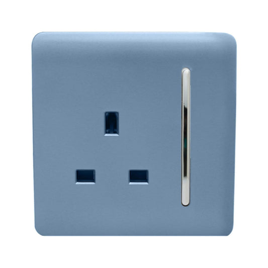 Trendi Switch 1 Gang 13 Amp Switched Spare Faceplate For Modern Designer Plug Socket in Sky Blue