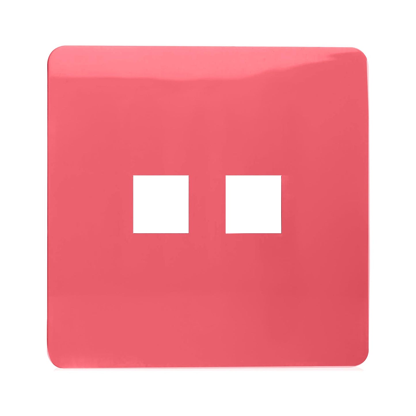 Trendi Switch 2 Gang Spare Faceplate For Modern Designer Telephone Slave Socket in Strawberry Red