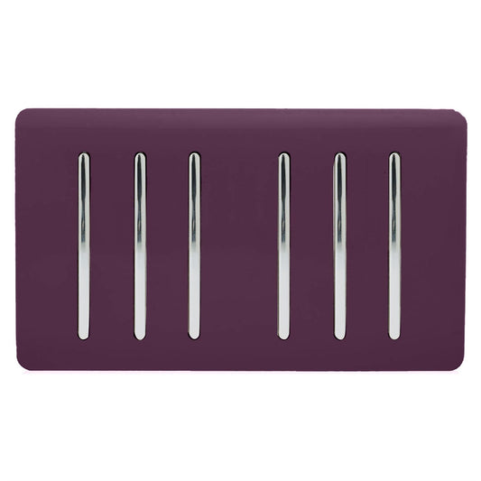 Trendi Switch 6 Gang 1 or 2 Way Light Switchin Plum Purple