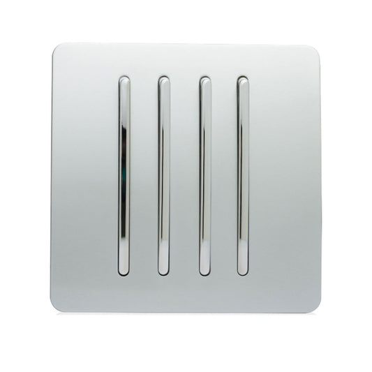 Trendi Switch 4 Gang 1 or 2 way Rocker Light Switchin Platinum Silver