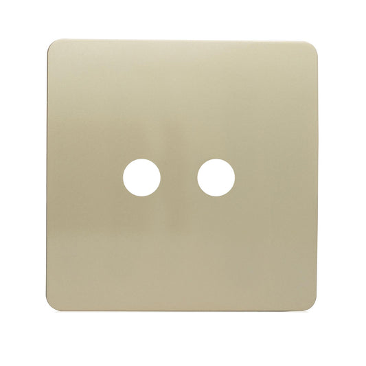 Trendi Switch 2 Gang Spare Faceplate For Co-Axial Modern Designer Television Socket in Champagne Gold