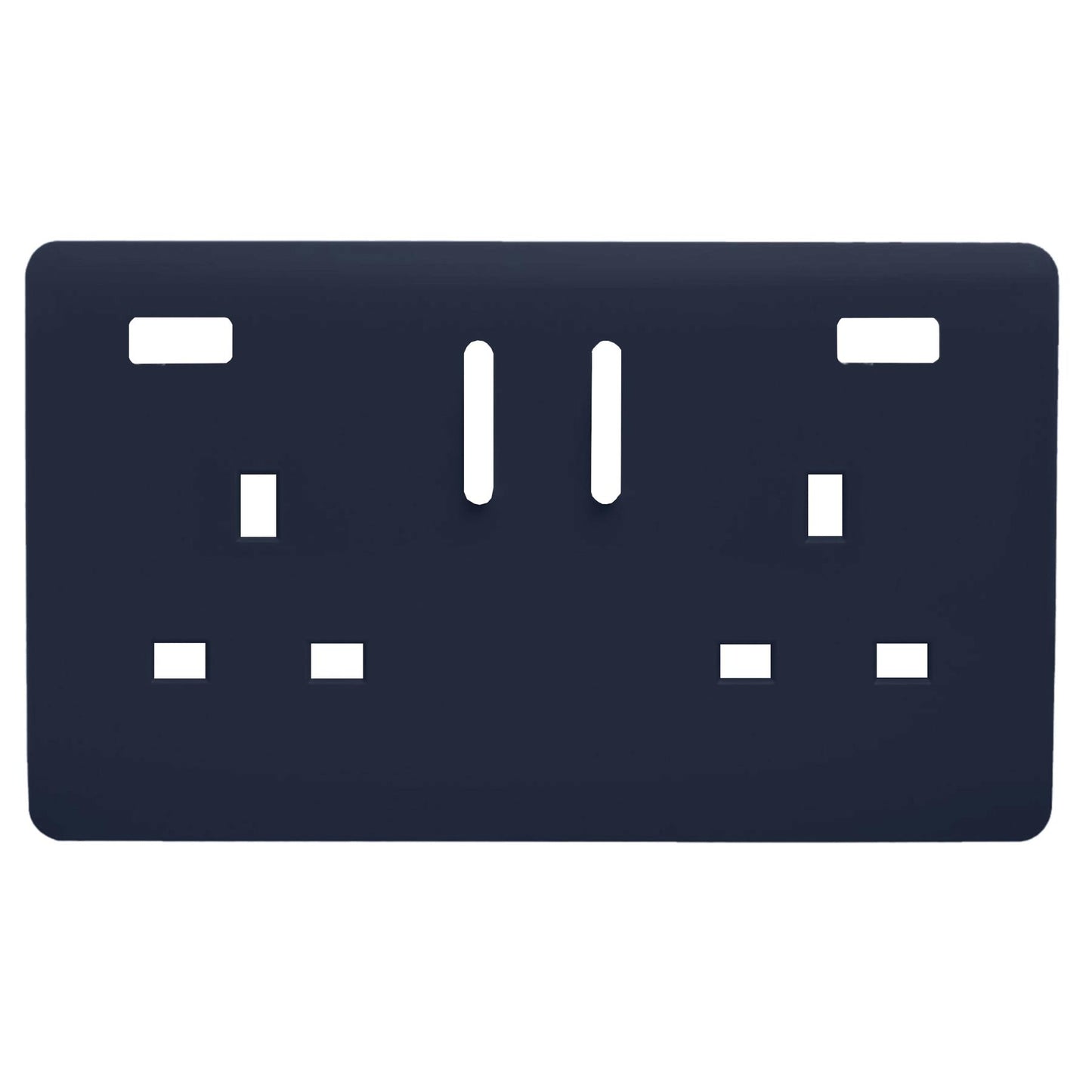 Trendi Switch 2 Gang USB Spare Faceplate For Modern Designer Plug Socket in Navy Blue