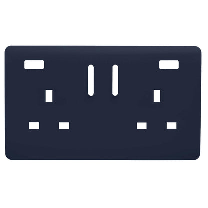 Trendi Switch 2 Gang USB Spare Faceplate For Modern Designer Plug Socket in Navy Blue