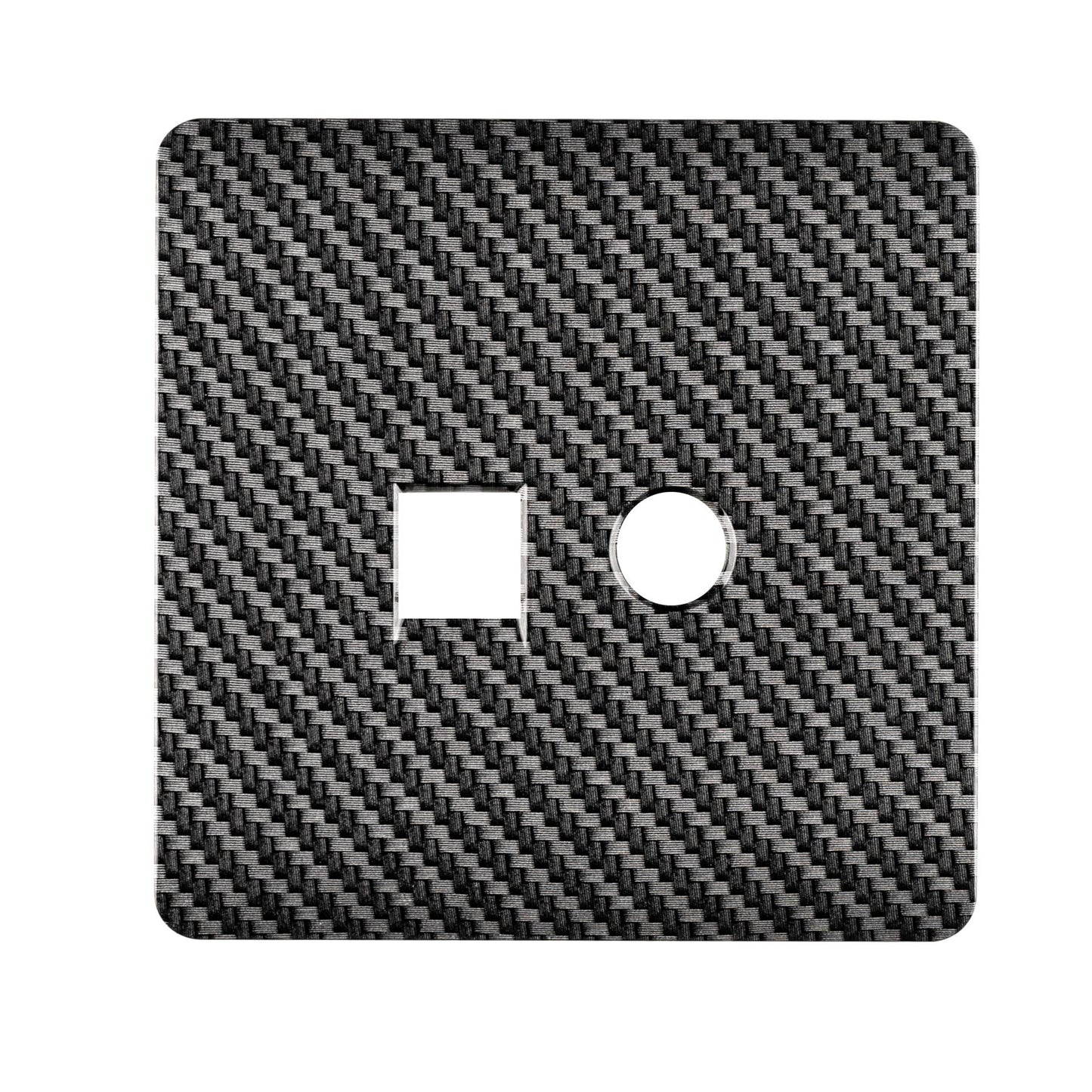 Trendi Switch 2 Gang Spare Faceplate For Modern Designer PC Ethernet Sockets in Carbon Fibre