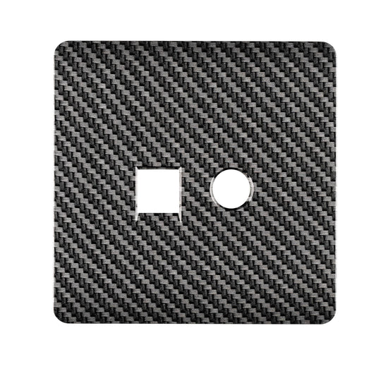 Trendi Switch 2 Gang Spare Faceplate For Modern Designer PC Ethernet Sockets in Carbon Fibre