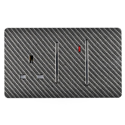 Trendi Switch 45 Amp Cooker Switch & 13 Amp Plug Socket with Neon in Carbon Fibre