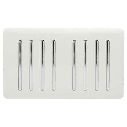 Trendi Switch 8 Gang 1 or 2 Way Light Switch in Ice White