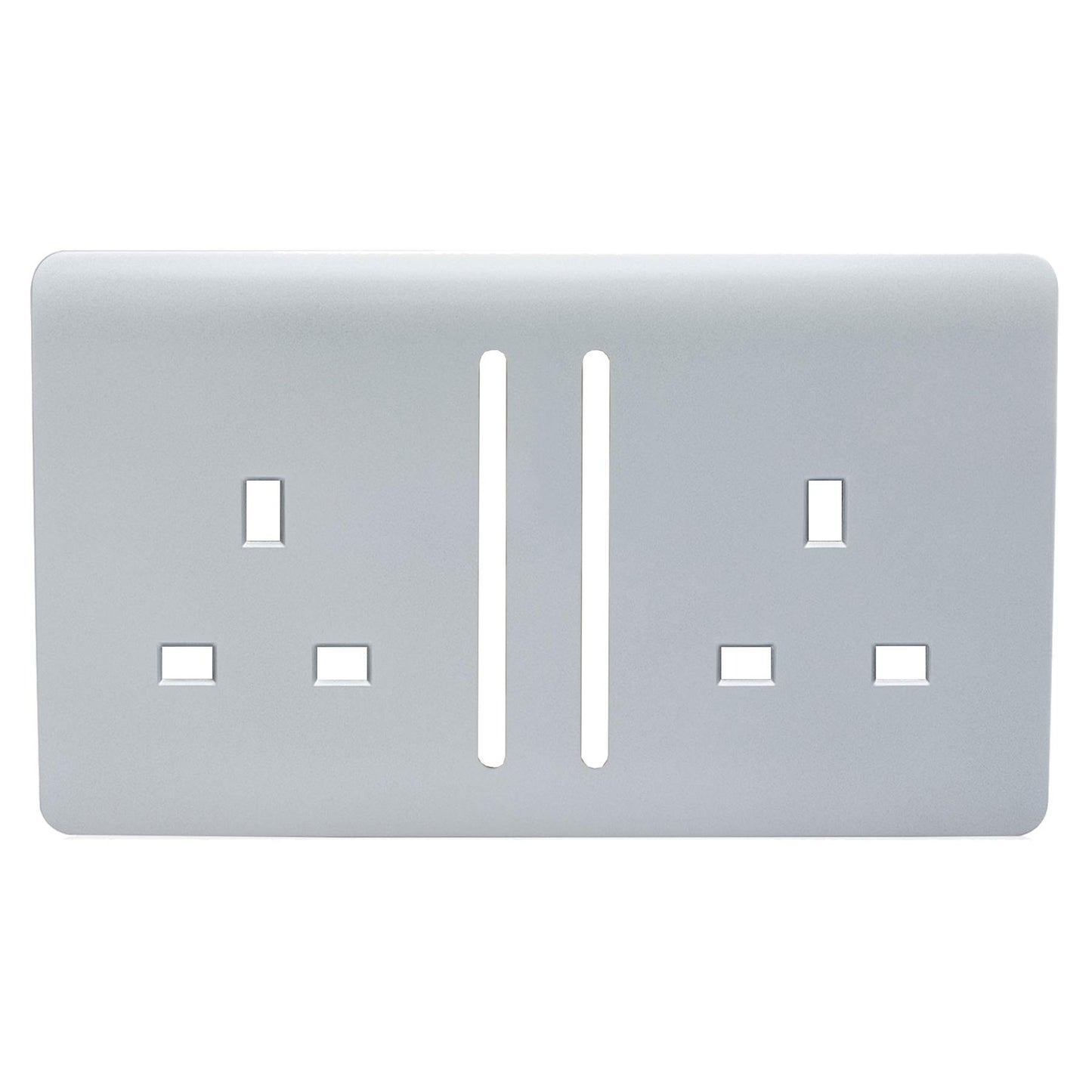 Trendi SPARE FACEPLATE For 2 Gang  13 Amp Switched Plug Socket Silver
