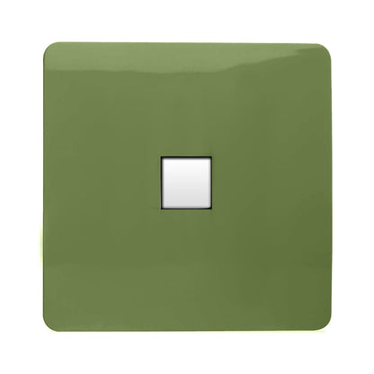 Trendi Switch 1 Gang RJ45 Cat 5e PC Ethernet Socket in Moss Green