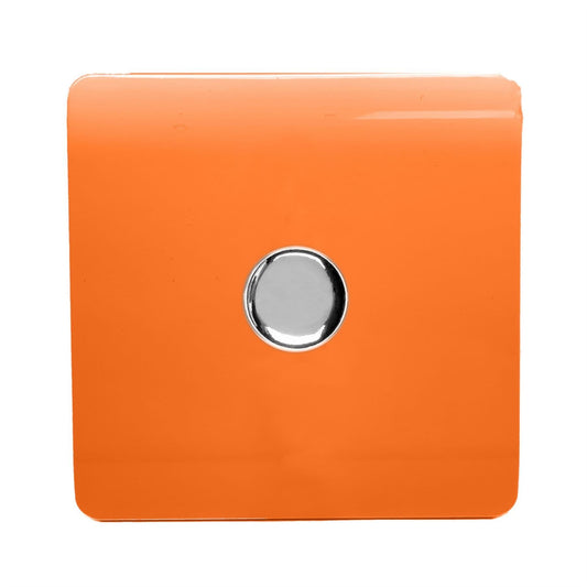 Trendi Switch 1 Gang 1 or 2 way 150w Rotary LED Dimmer Light Switchin Sunset Orange