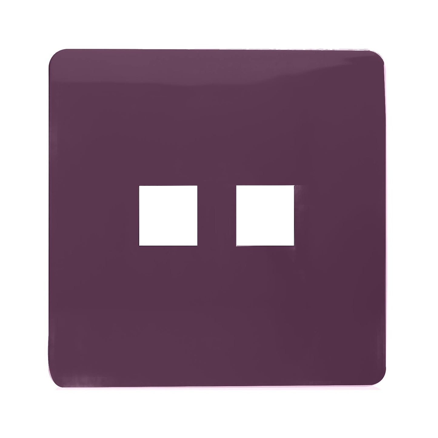 Trendi Switch 2 Gang Spare Faceplate For Modern Designer Telephone Slave Socket in Plum Purple