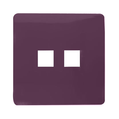 Trendi Switch 2 Gang Spare Faceplate For Modern Designer Telephone Slave Socket in Plum Purple