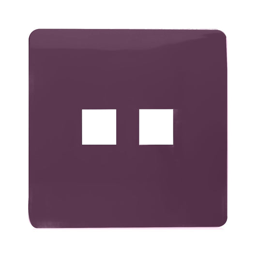 Trendi Switch 2 Gang Spare Faceplate For Modern Designer Telephone Slave Socket in Plum Purple