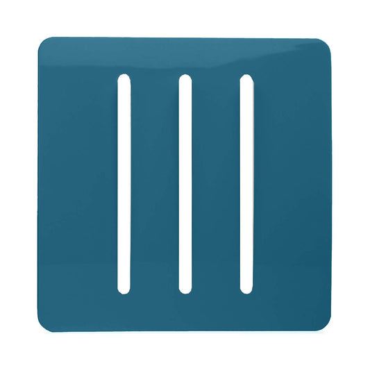 Trendi Switch 3 Gang Spare Faceplate for Modern Designer Light Switch in Ocean Blue