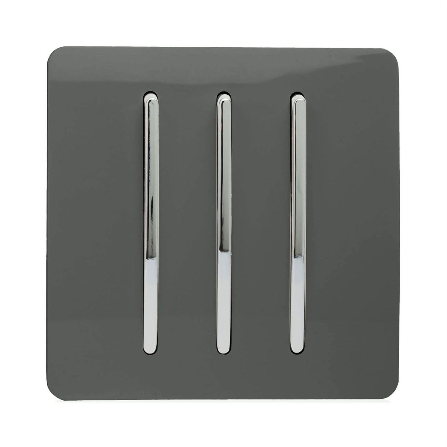 Trendi Switch 3 Gang 1 or 2 way Rocker Light Switch in Charcoal Grey
