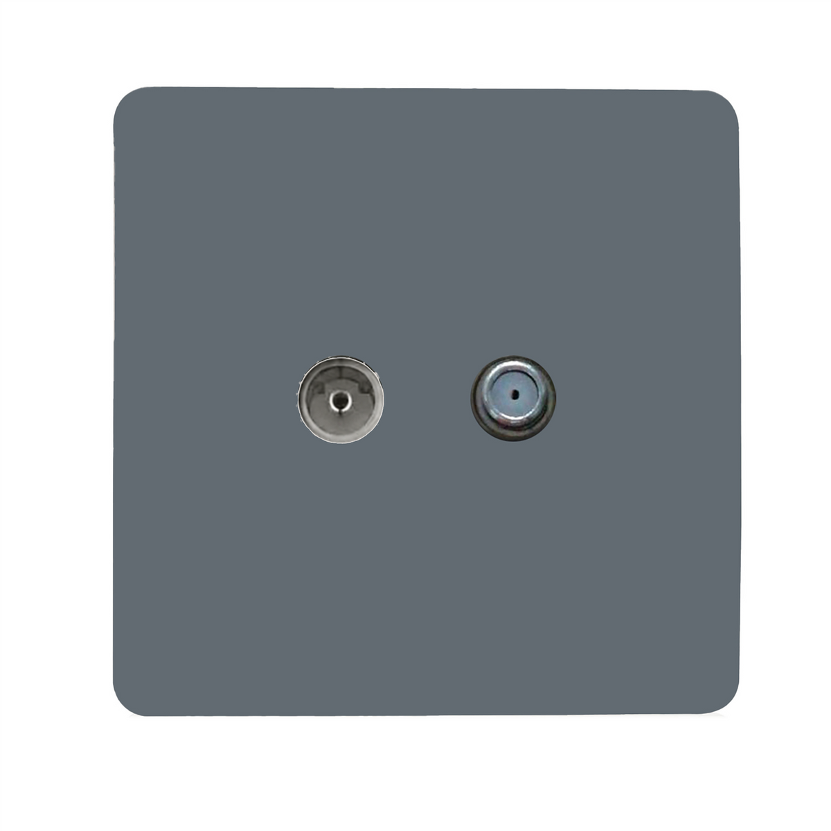 Trendi Switch TV Co-Axial & F-Type Satellite Socket in Warm Grey