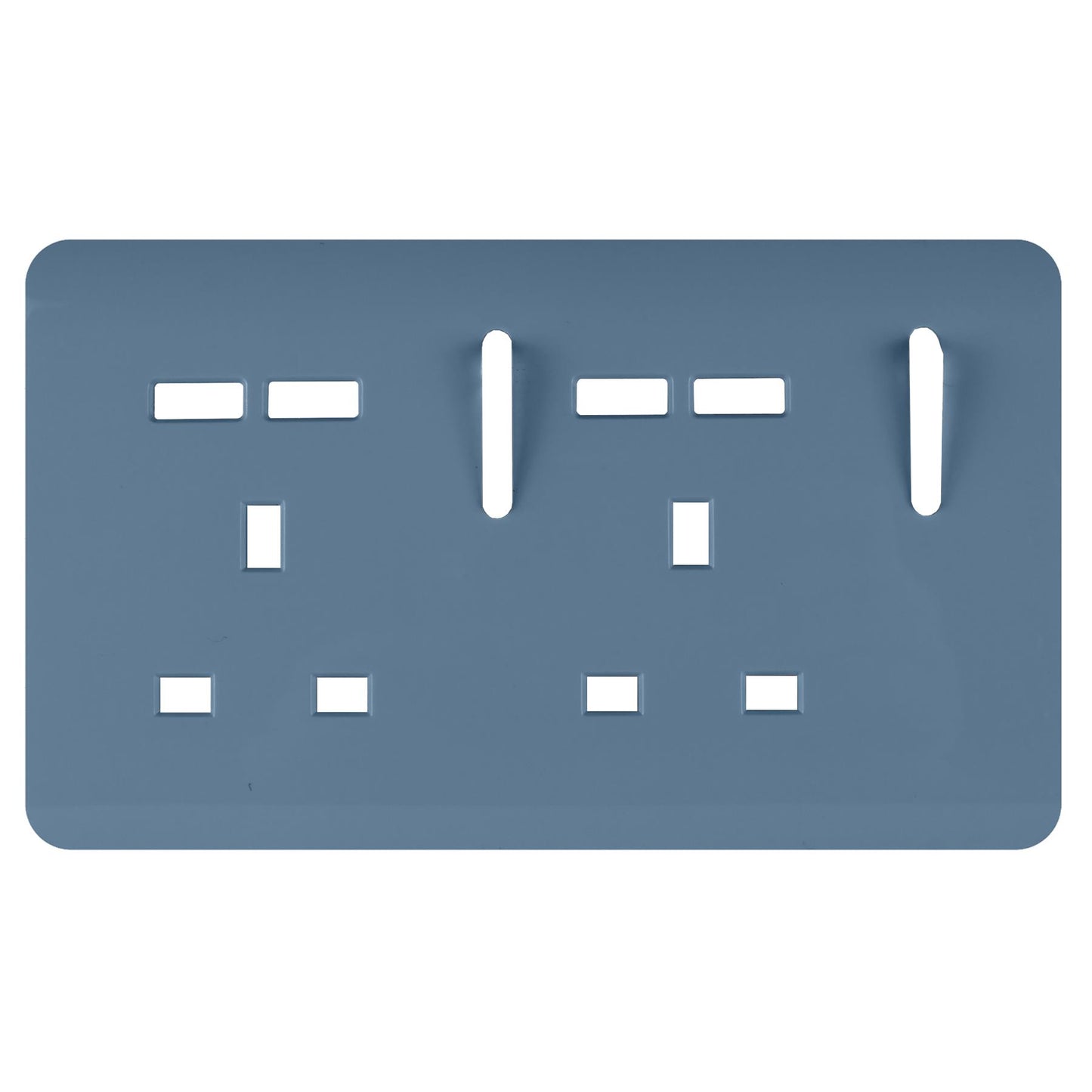 Trendi Switch 2 Gang 4 Port USB Spare Faceplate For Modern Designer Plug Socket in Sky Blue