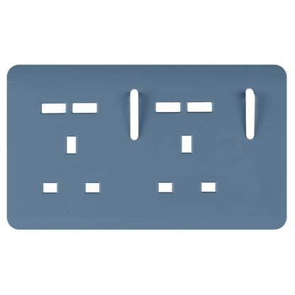 Trendi Switch 2 Gang 4 Port USB Spare Faceplate For Modern Designer Plug Socket in Sky Blue