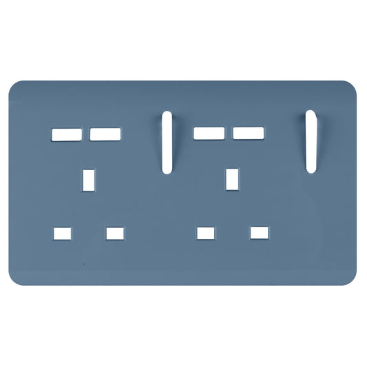 Trendi Switch 2 Gang 4 Port USB Spare Faceplate For Modern Designer Plug Socket in Sky Blue