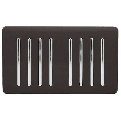Trendi Switch 8 Gang 1 or 2 Way Light Switch in Dark Mocha Brown