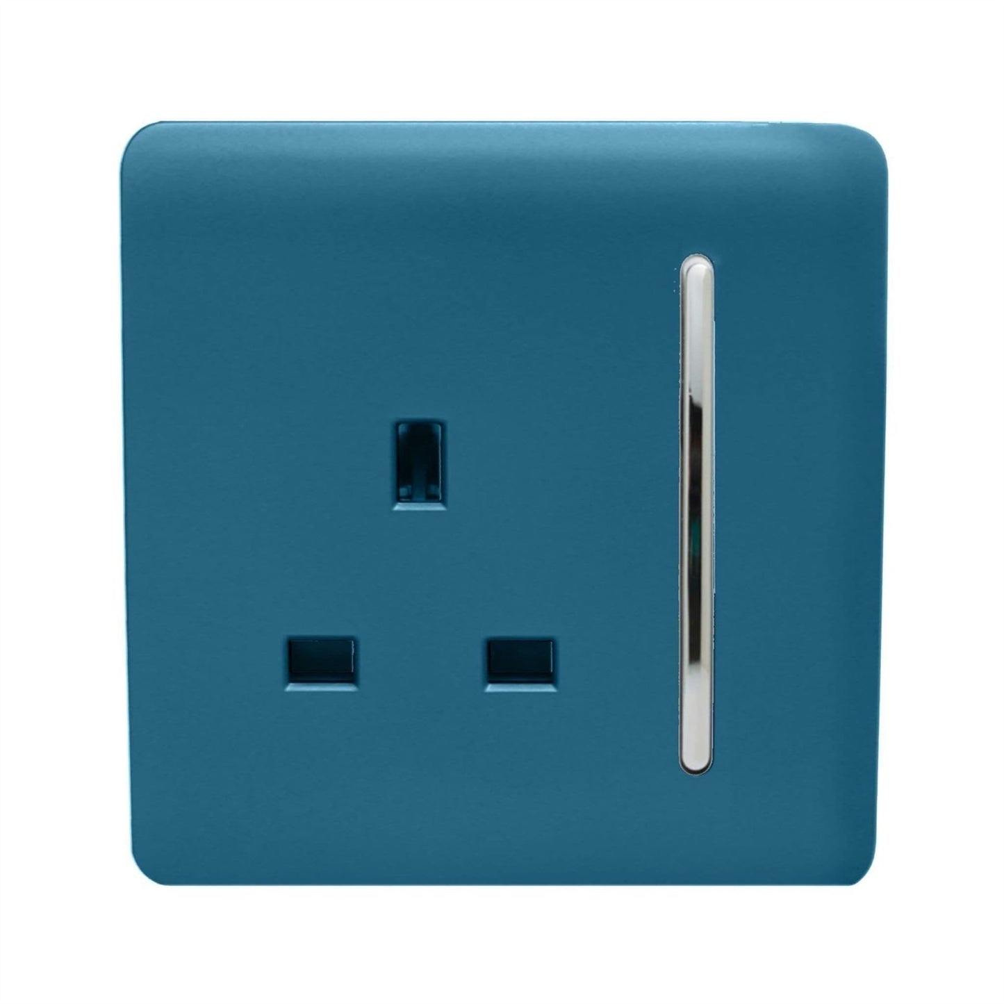 Trendi Switch 1 Gang 13 Amp Switched Spare Faceplate For Modern Designer Plug Socket in Ocean Blue