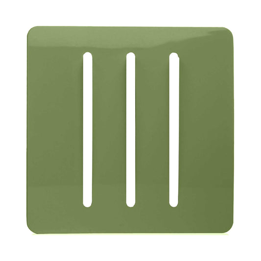 Trendi Switch 3 Gang Spare Faceplate for Modern Designer Light Switch in Moss Green