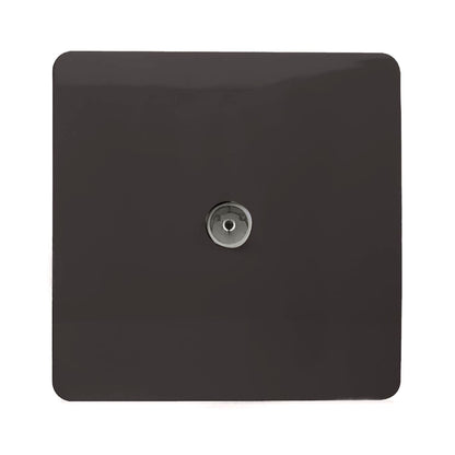 Trendi Switch 1 Gang Female Co-Axial Television Socket in Dark Mocha Brown