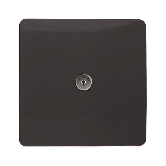 Trendi Switch 1 Gang Female Co-Axial Television Socketin Dark Mocha Brown