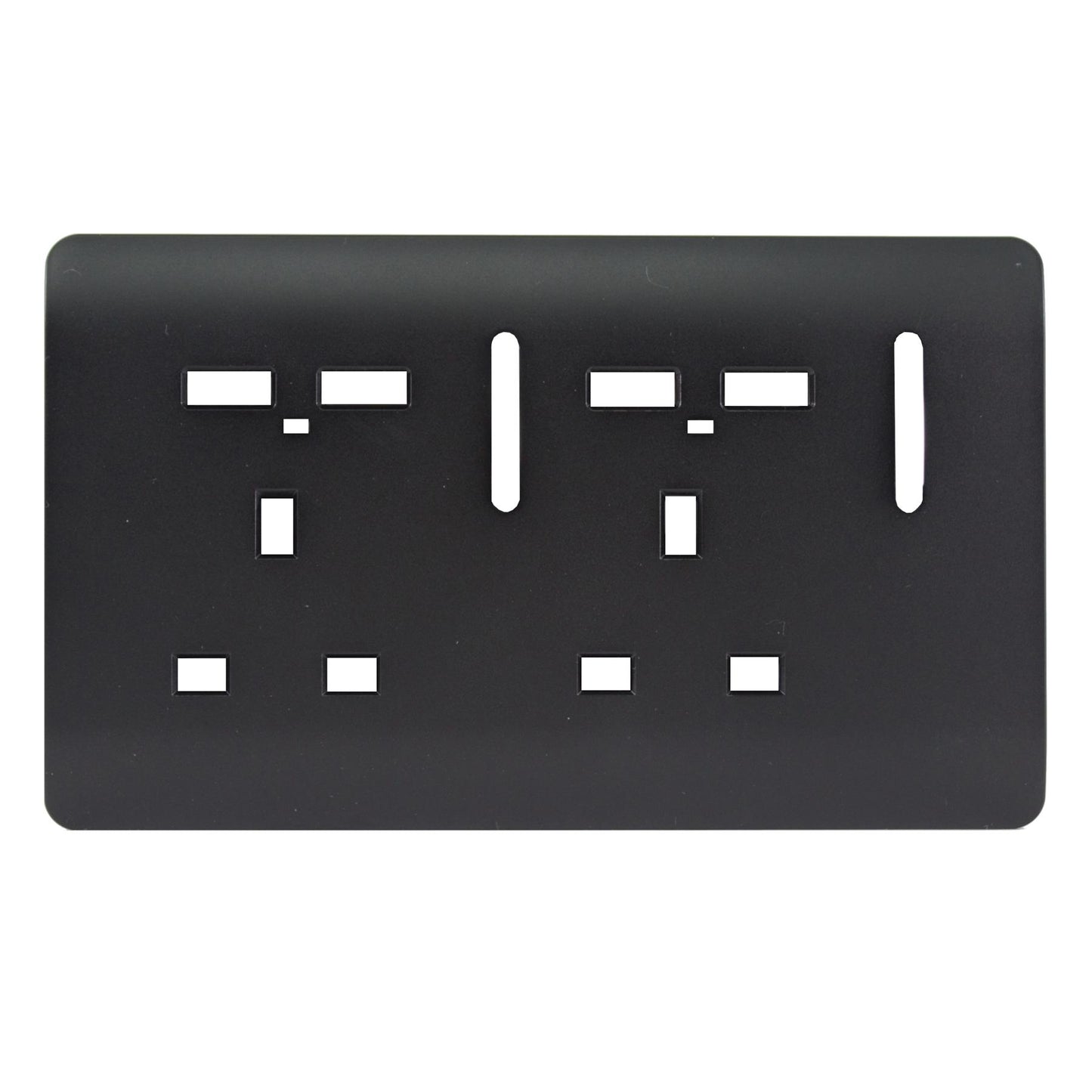 Trendi Switch 2 Gang 4 Port USB Spare Faceplate For Modern Designer Plug Socket in Matt Black