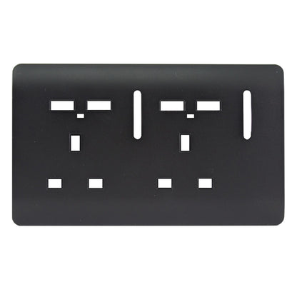 Trendi Switch 2 Gang 4 Port USB Spare Faceplate For Modern Designer Plug Socket in Matt Black