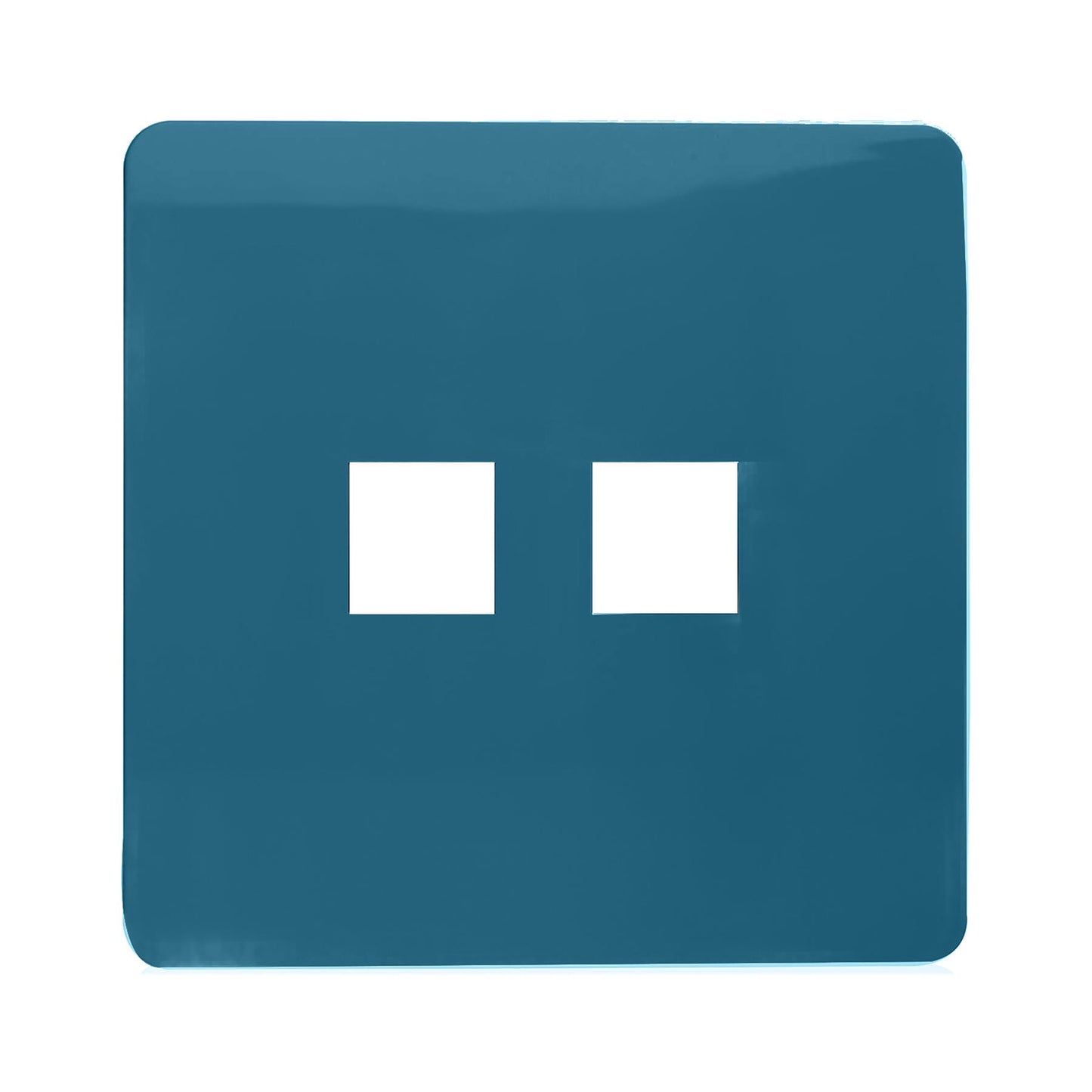 Trendi Switch 2 Gang Spare Faceplate For Modern Designer Telephone Slave Socket in Ocean Blue