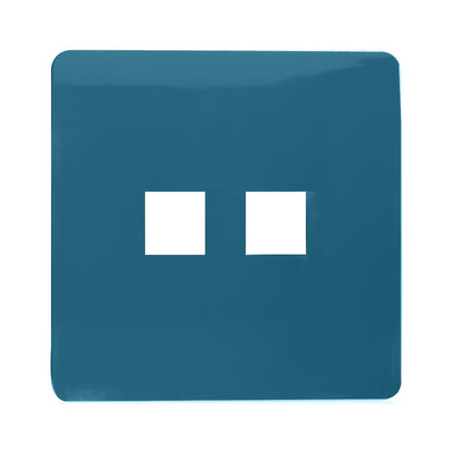 Trendi Switch 2 Gang Spare Faceplate For Modern Designer Telephone Slave Socket in Ocean Blue